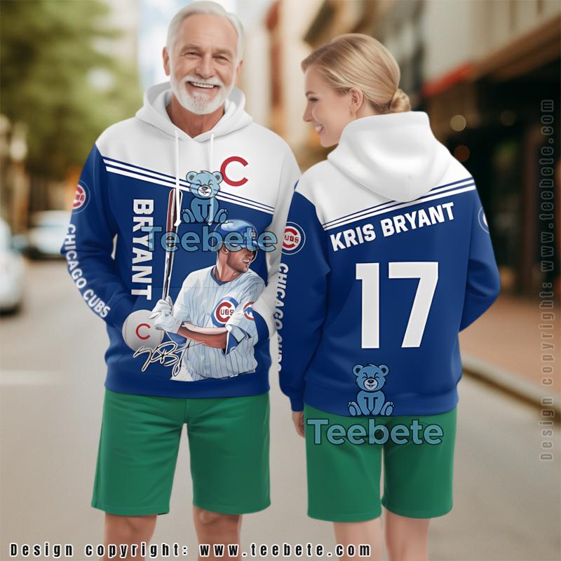Chicago Cubs Kris Bryant Player 3D Hoodie Blue Youth