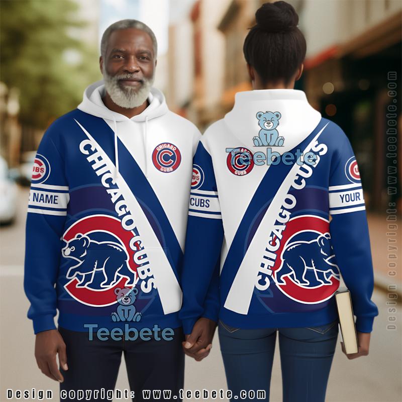 Chicago Cubs Retro Colorway 3D Hoodie Blue Womens