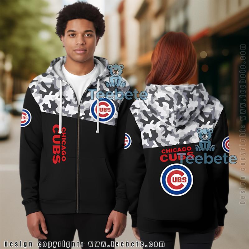 Chicago Cubs Stretch Friendly Weave 3D Hoodie Black Unisex