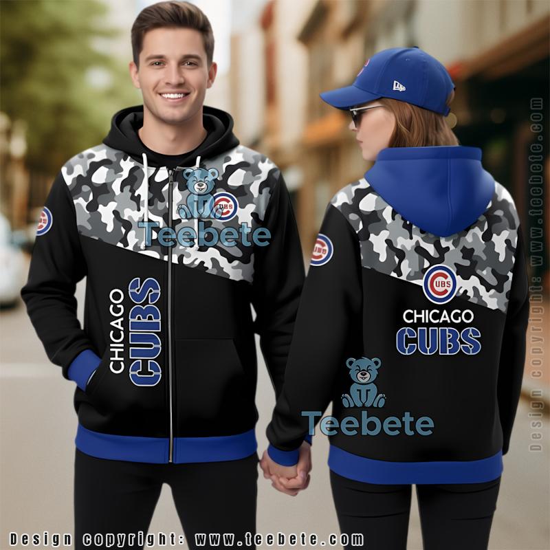 Chicago Cubs Veteran Style 3D Hoodie Black Dad Mom