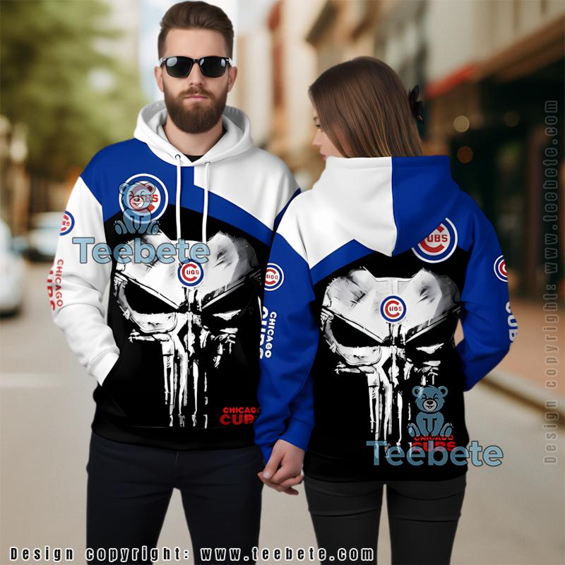 Chicago Cubs Vs Skeleton 3D Zip Up Hoodie Blue Unisex Chicago Cubs Vs Skeleton 3D Zip Up Hoodie Blue Unisex