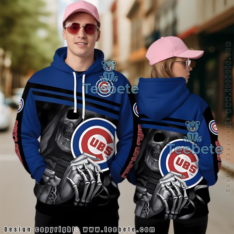 Chicago Cubs Vs Spooky Death 3D Hoodie Blue Unisex
