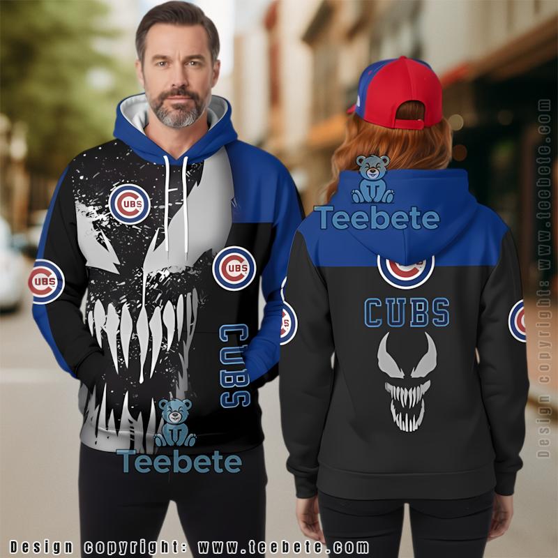 Chicago Cubs Warm Yet Lightweight 3D Zip Up Hoodie Blue Unisex