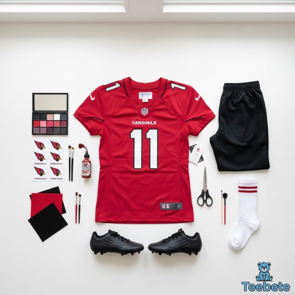 DIY Arizona Cardinals Costume Materials And Supplies Layout