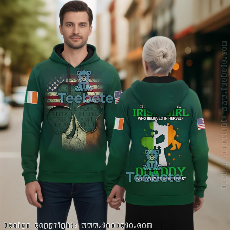 Daddy Shamrock St Patrick Day 3D Hoodie Green Pattern
