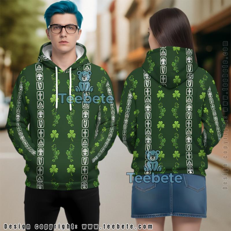 Four Sons Of Ireland St Patrick Day 3D Hoodie Green Art