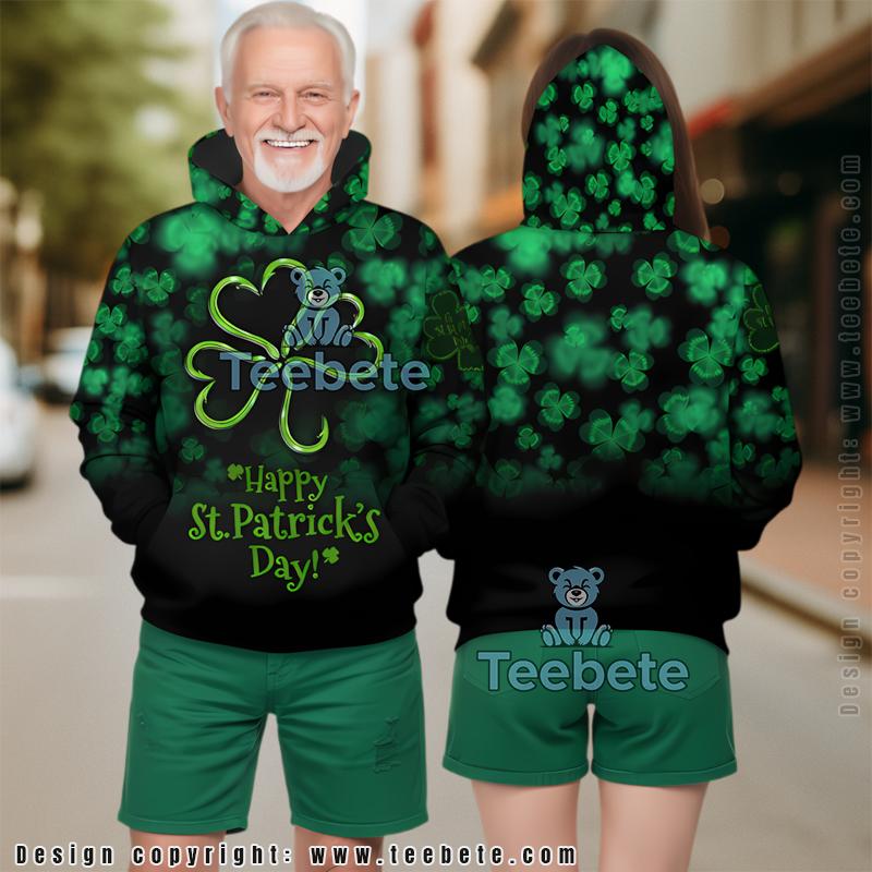 Happy St Patrick Day Hat 3D Hoodie Green Womens