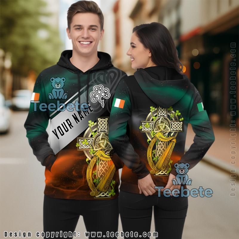 Irish Flag Personalized St Patrick Day 3D Hoodie Black Art