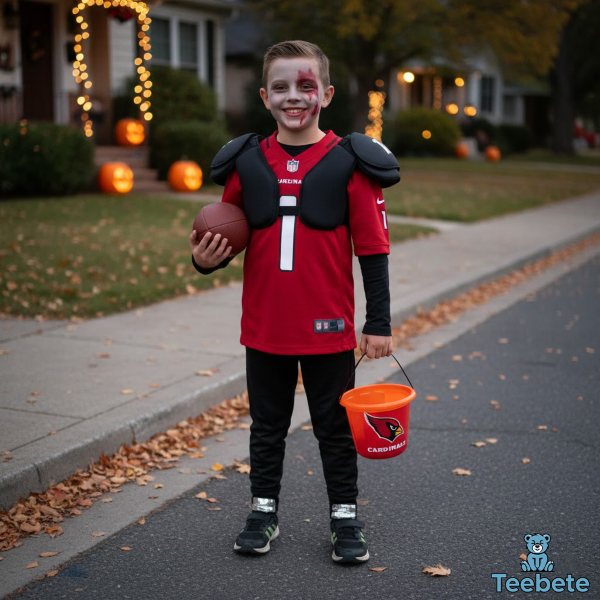 Kid Friendly Arizona Cardinals Halloween Costume With Safe Face Paint