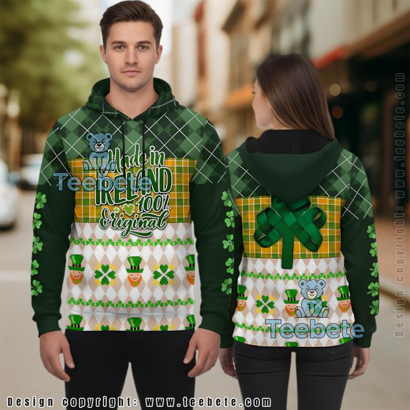Made In Ireland St Patrick Day 3D Hoodie Green Jacket