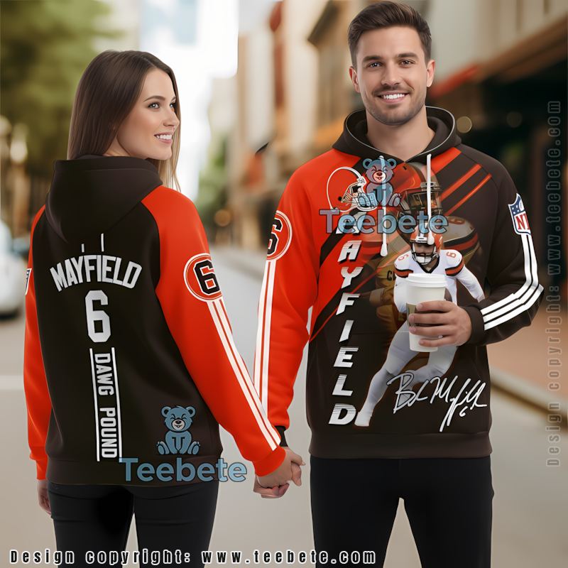 Personalized Cleveland Browns Baker Mayfield 3D Pullover Hoodie Black