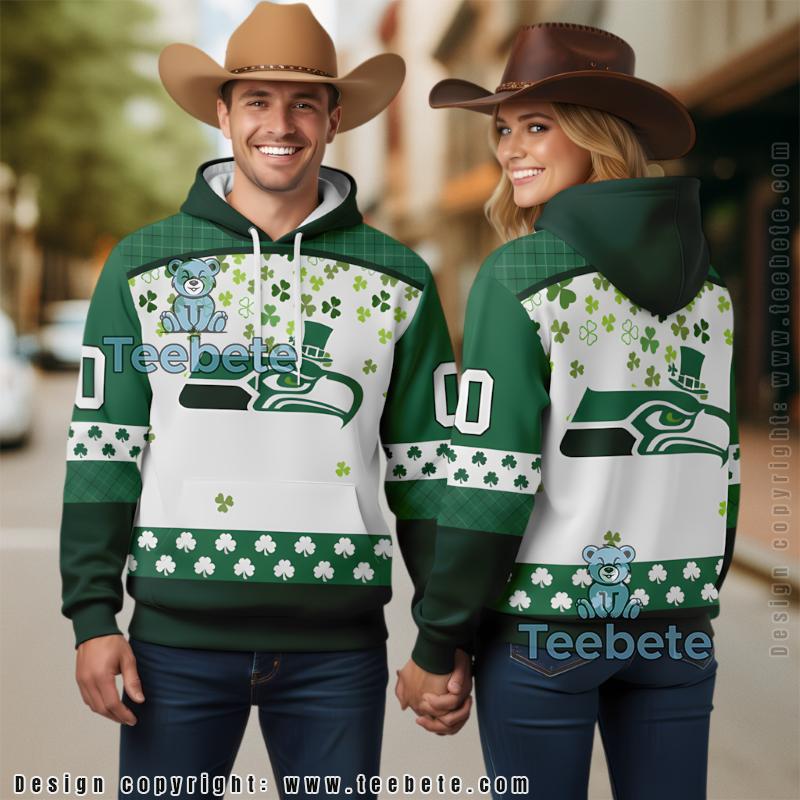 Seattle Seahawks Snoopy 3D Hoodie White Blue