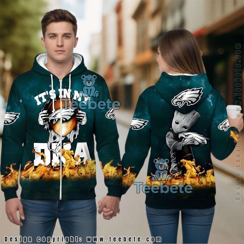 Its My Dna Philadelphia Eagles Groot Blue 3D Hoodie