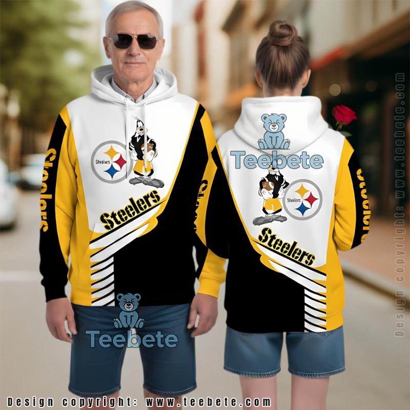 Pittsburgh Steelers Goofy 3D Hoodie Yellow Black Boys