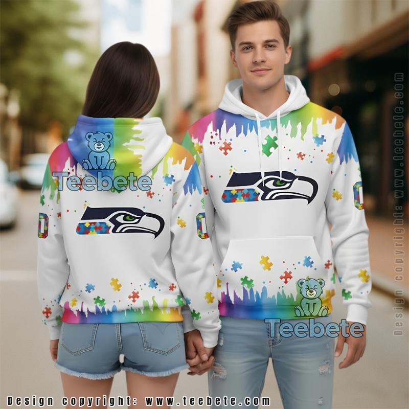 San Francisco 49Ers Autism Awareness Personalized 3D Hoodie White Seattle