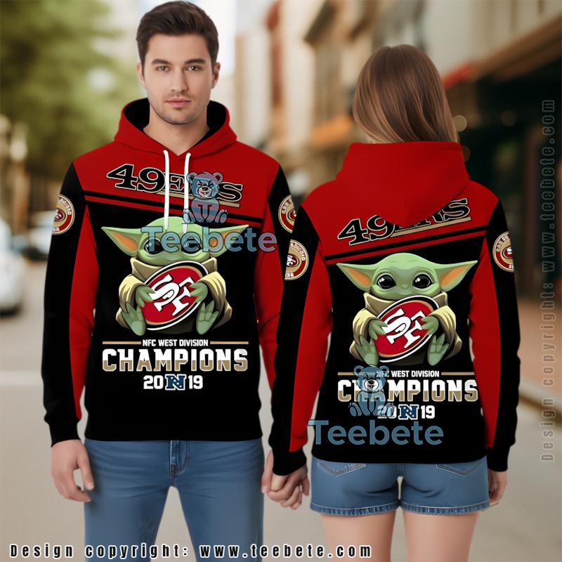 San Francisco 49Ers Baby Yoda 3D Hoodie Red Black