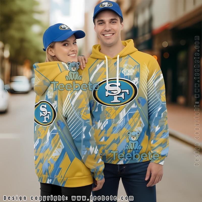 San Francisco 49Ers Childhood Cancers 3D Hoodie Yellow Blue