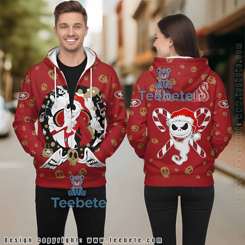 San Francisco 49Ers Christmas Reindeer 3D Hoodie Red White