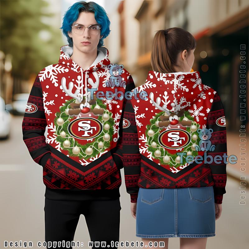 San Francisco 49Ers Christmas Yoda 3D Hoodie Red White