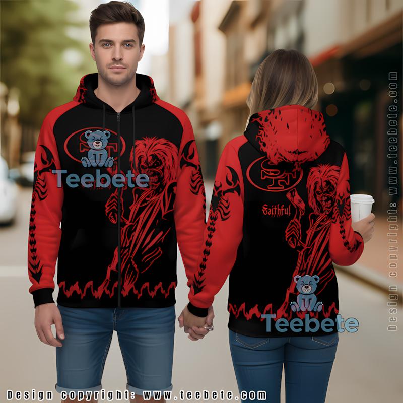 San Francisco 49Ers Death Coming 3D Hoodie Red Black