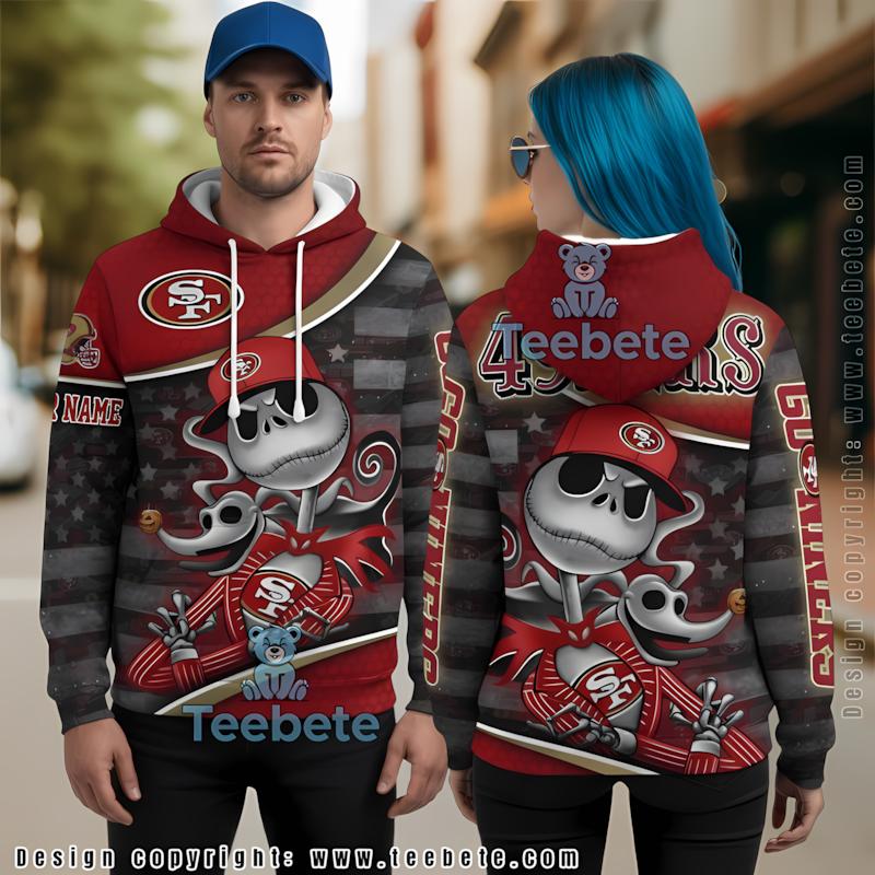 San Francisco 49Ers Jack Skellington Zero 3D Hoodie Red Personalized