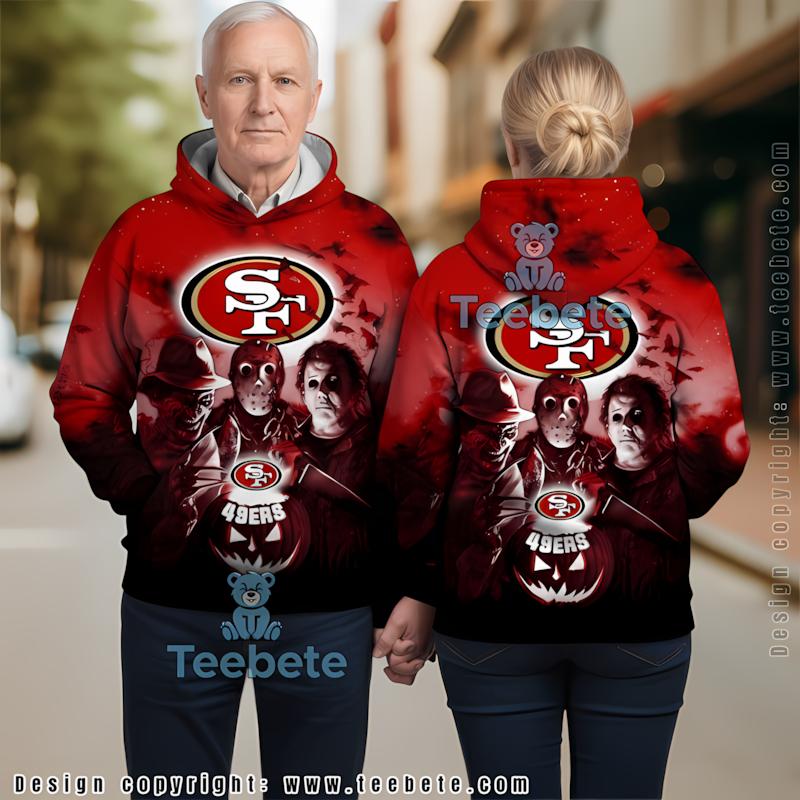 San Francisco 49Ers Jack Skellington 3D Hoodie Yellow Red