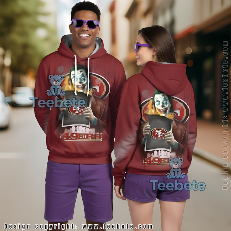 San Francisco 49Ers King Skull Eagle 3D Hoodie Black Red