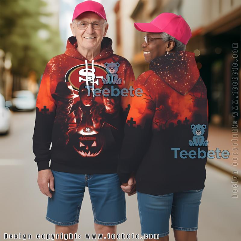 San Francisco 49Ers Michael Myers Jason Voorhees 3D Hoodie Black
