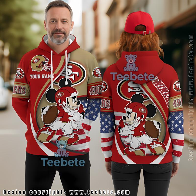 San Francisco 49Ers Mickey Mouse 3D Hoodie Red Personalized