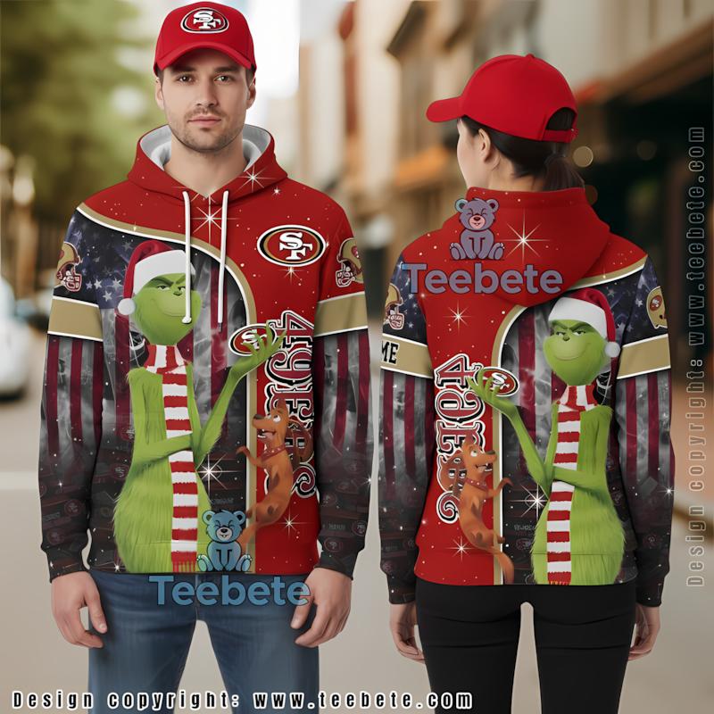 San Francisco 49Ers Santa Grinch 3D Hoodie Red Personalized