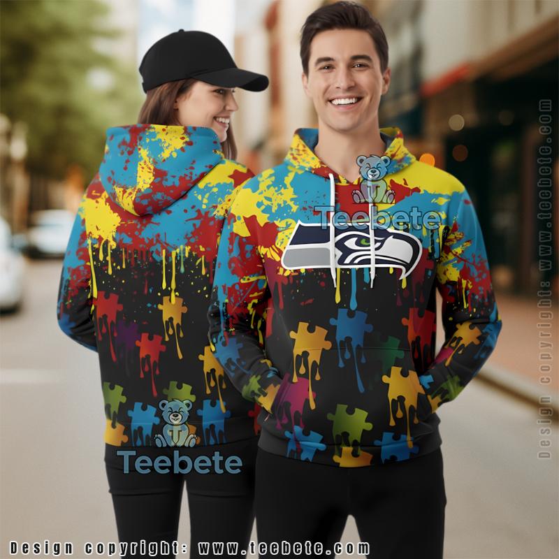 Seattle Seahawks Baby Yoda 3D Hoodie Grey