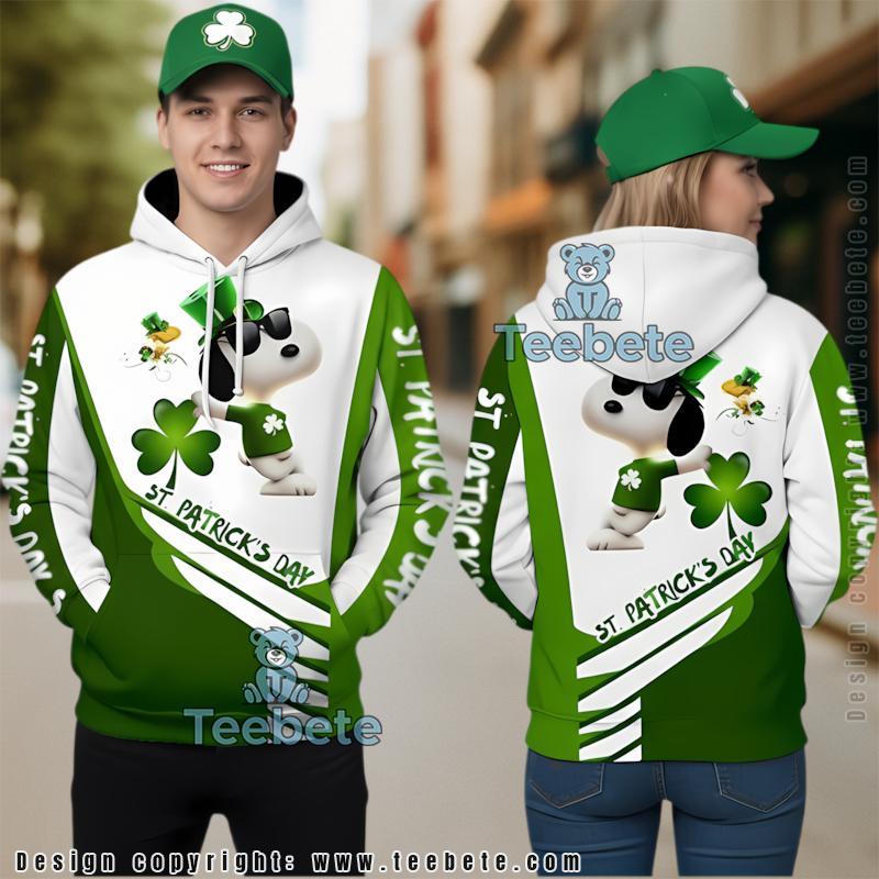 Skull Shamrock St Patrick Day 3D Hoodie Green Pattern