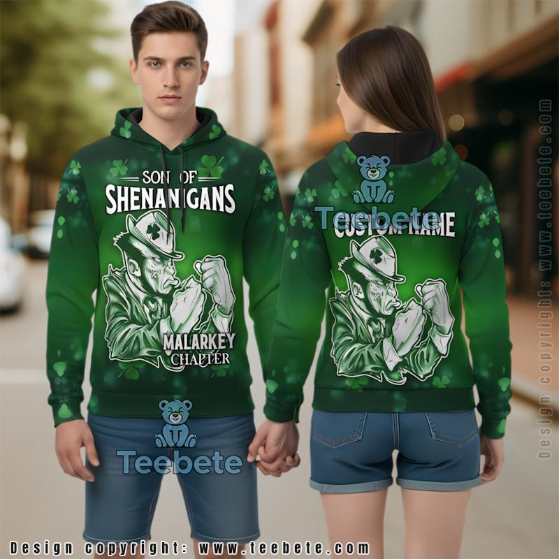 Skull Hat Personalized St Patrick Day 3D Hoodie Green Horror Skull Hat Personalized St Patrick Day 3D Hoodie Green Horror