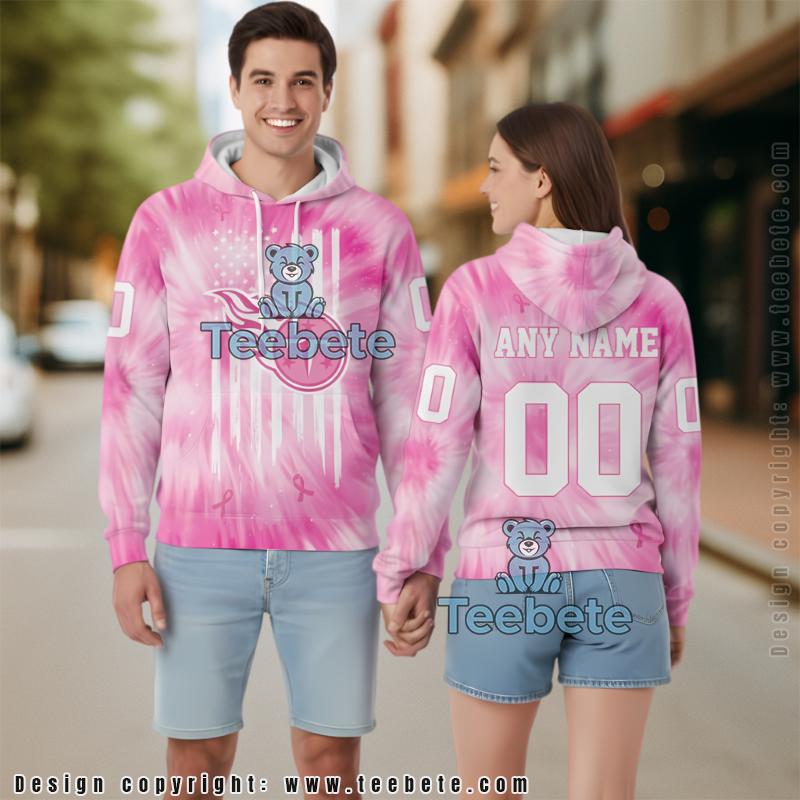 Tennessee Titans American Flag Personalized 3D Hoodie Pink Art