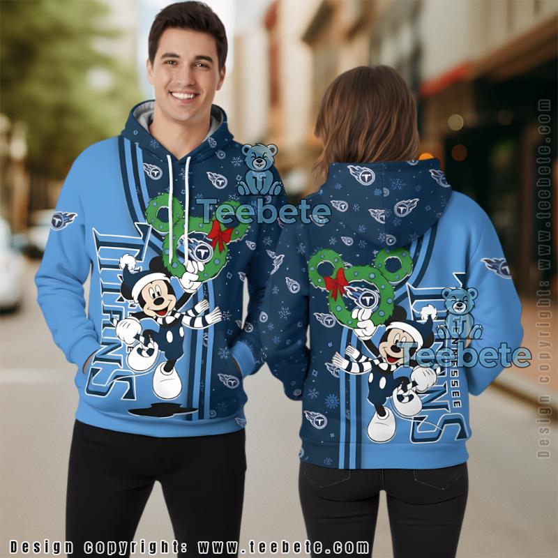 Tennessee Titans Christmas Reindeer 3D Hoodie Blue Unisex
