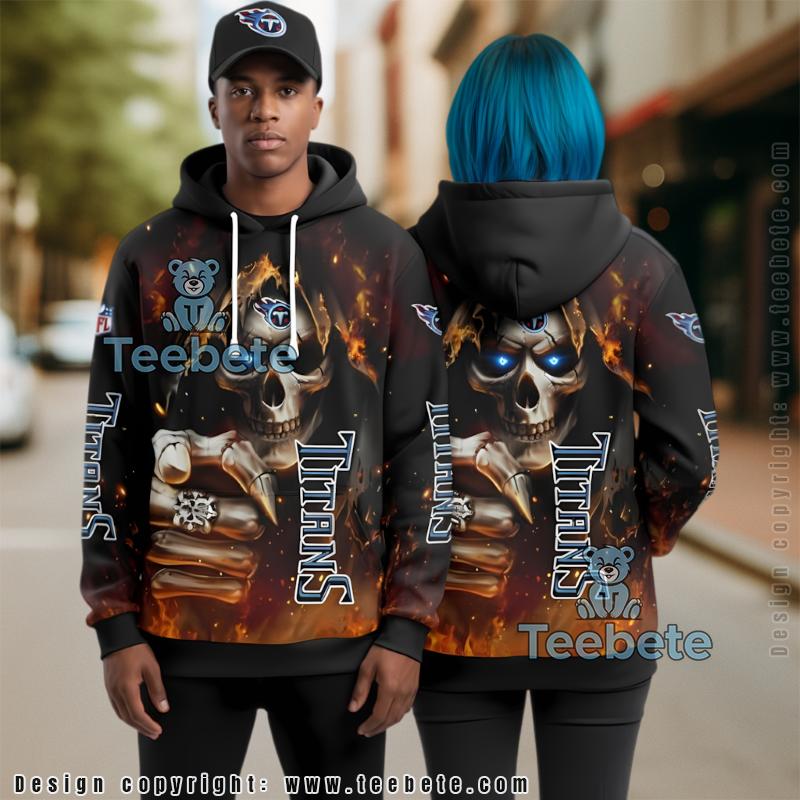 Tennessee Titans Fire Death 3D Hoodie Black Womens