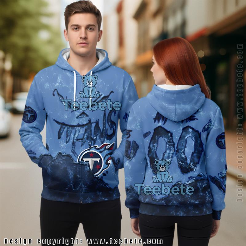 Tennessee Titans Logo Personalized 3D Hoodie Blue Mens