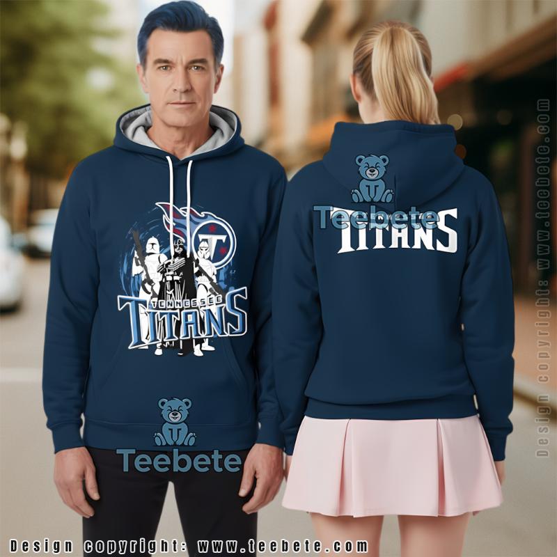 Tennessee Titans Star Wars Team Logo 3D Hoodie Blue Zipper