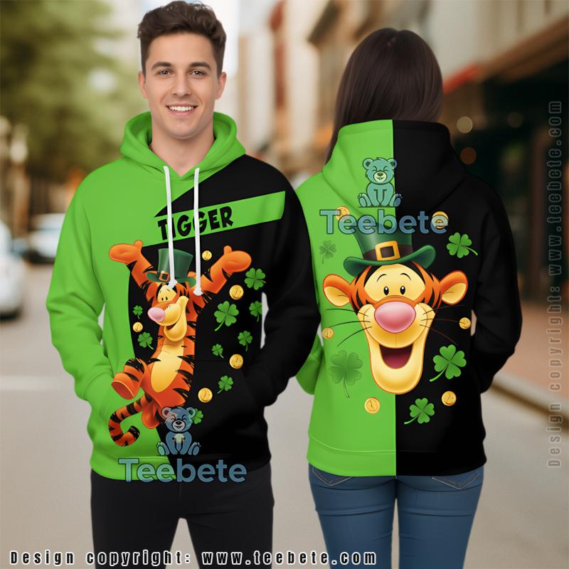 Tigger Disney St Patrick Day 3D Hoodie Green Graphic