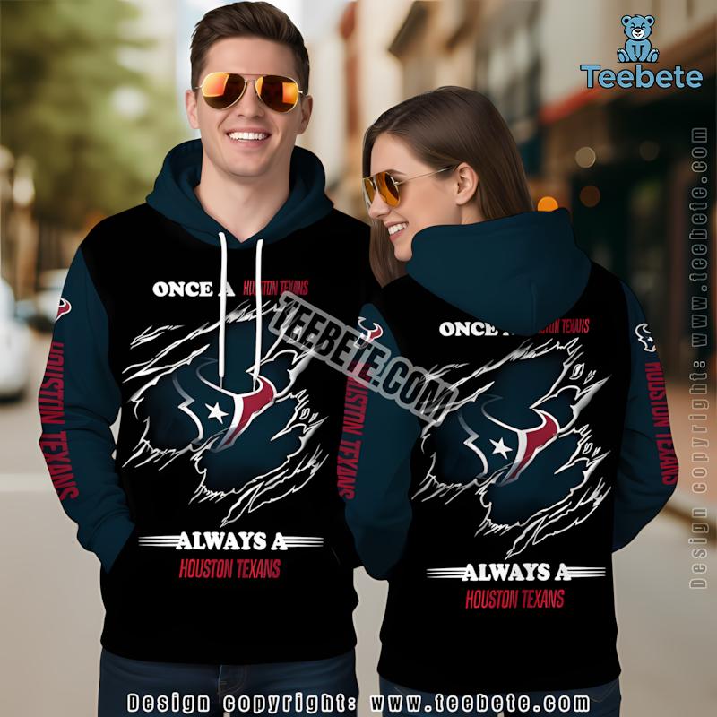 Always A Houston Texans 3D Hoodie Black Print