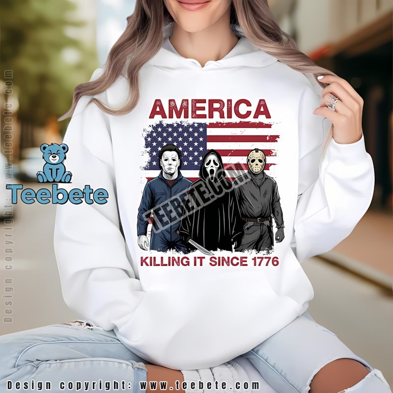 America Killing It Since 1776 Horror Movie Halloween Hoodie America Killing It Since 1776 Horror Movie Halloween Hoodie