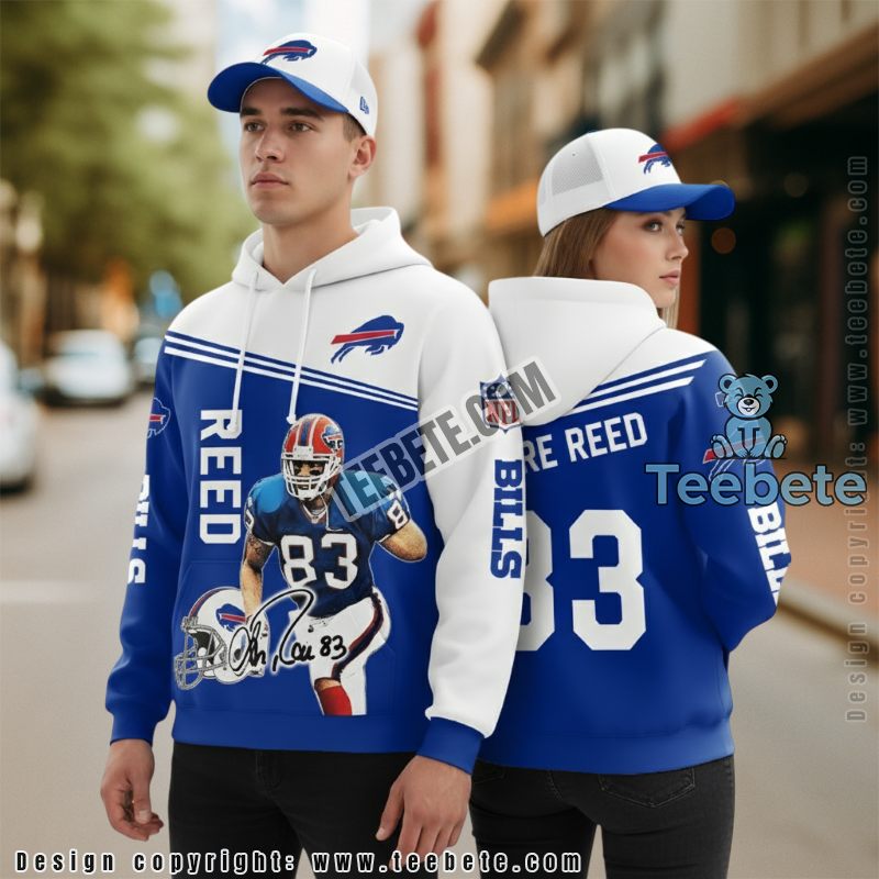 Andre Reed Buffalo Bills 3D Hoodie Print Blue White