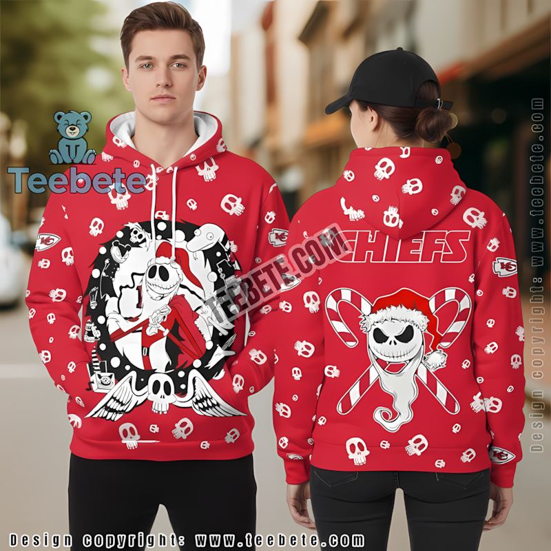 Arizona Cardinals Christmas Candy Jack Skellington 3D Hoodie Mens