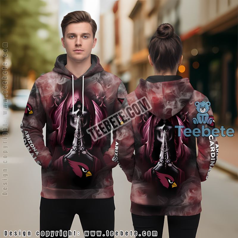 Arizona Cardinals Christmas Skull 3D Hoodie Girls
