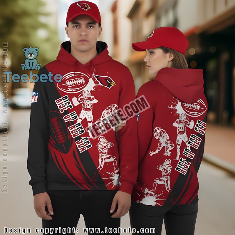 Arizona Cardinals 3D Hoodie Dad Mom Red Black