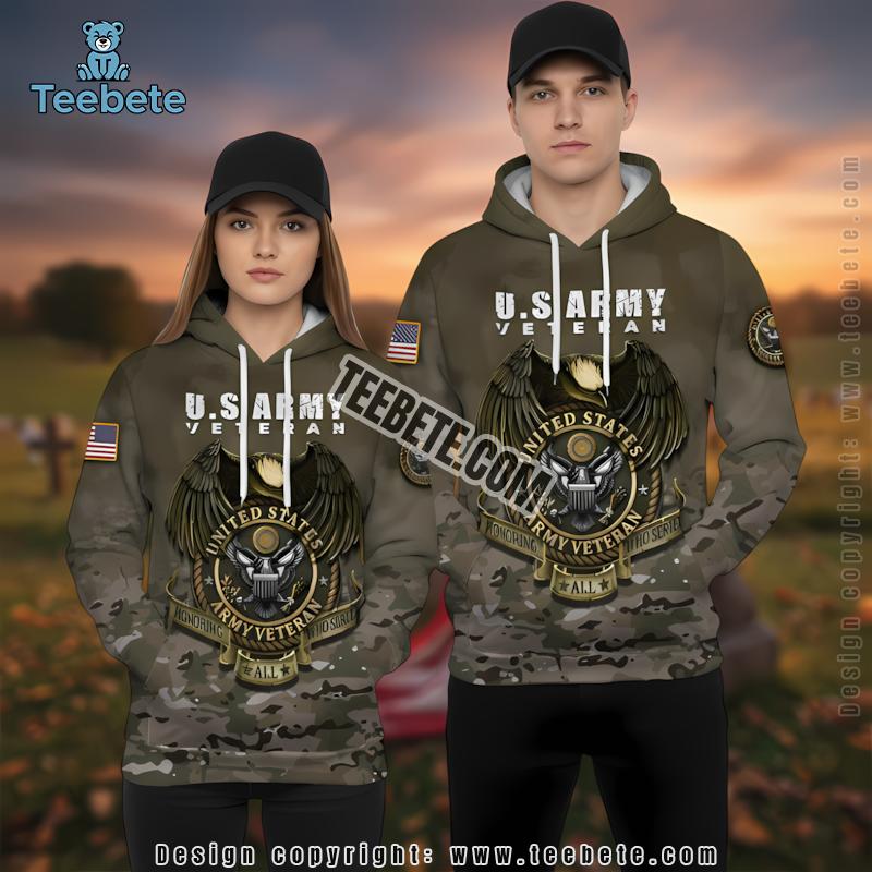 Army Veteran Honoring 3D Hoodie Olive Green Novelty