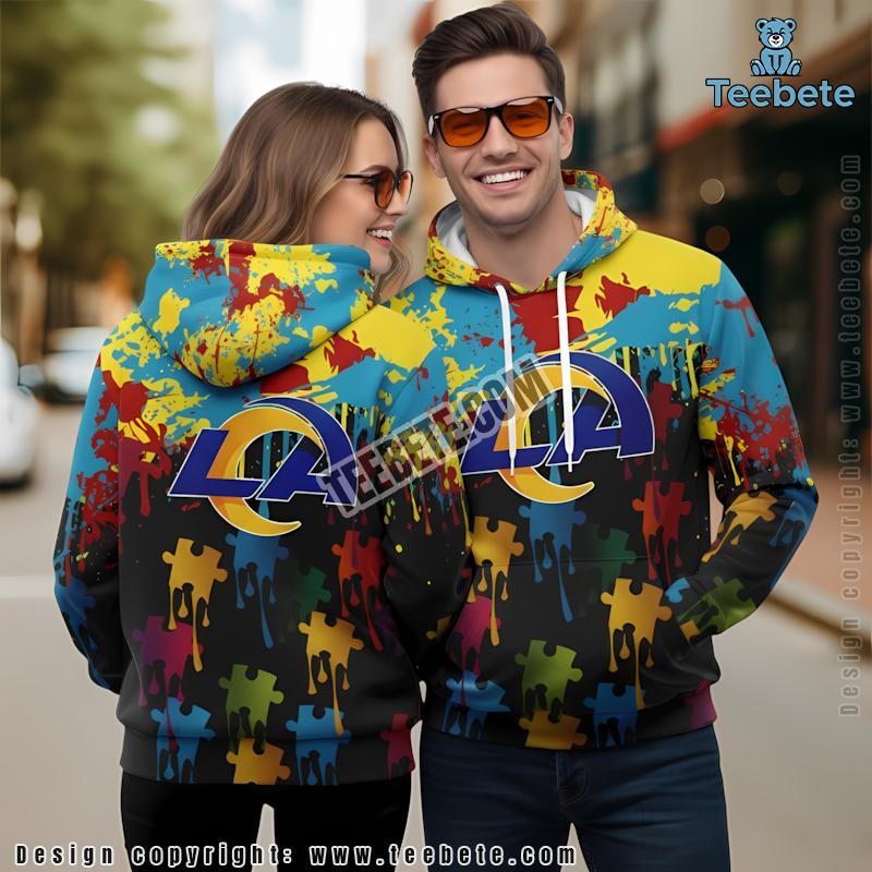 Breast Cancer Los Angeles Rams 3D Hoodie Pink Kids Breast Cancer Los Angeles Rams 3D Hoodie Pink Kids