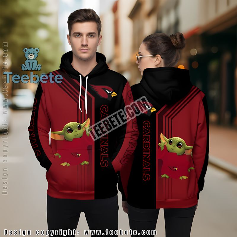 Arizona Cardinals Baby Yoda Star Wars 3D Hoodie Printed Red