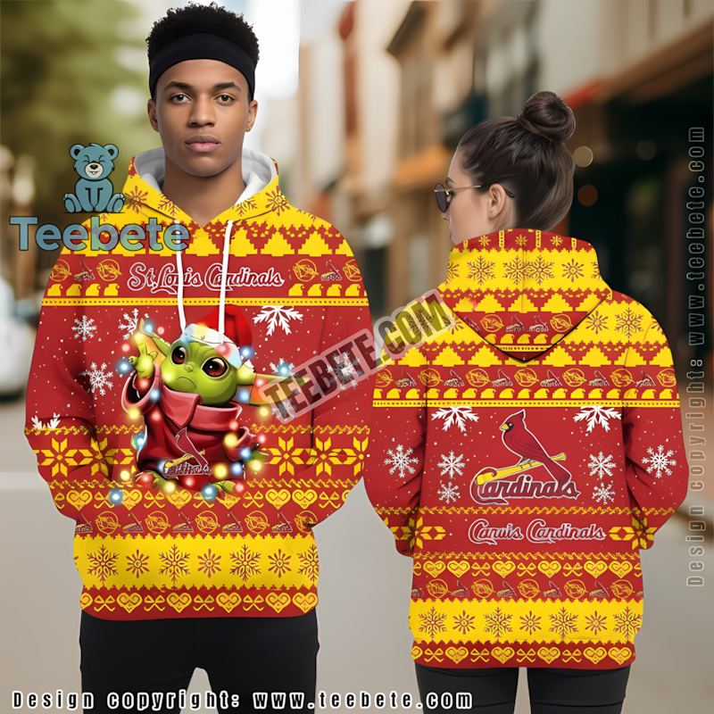 Arizona Cardinals Baby Yoda Star Wars 3D Hoodie Printed Red