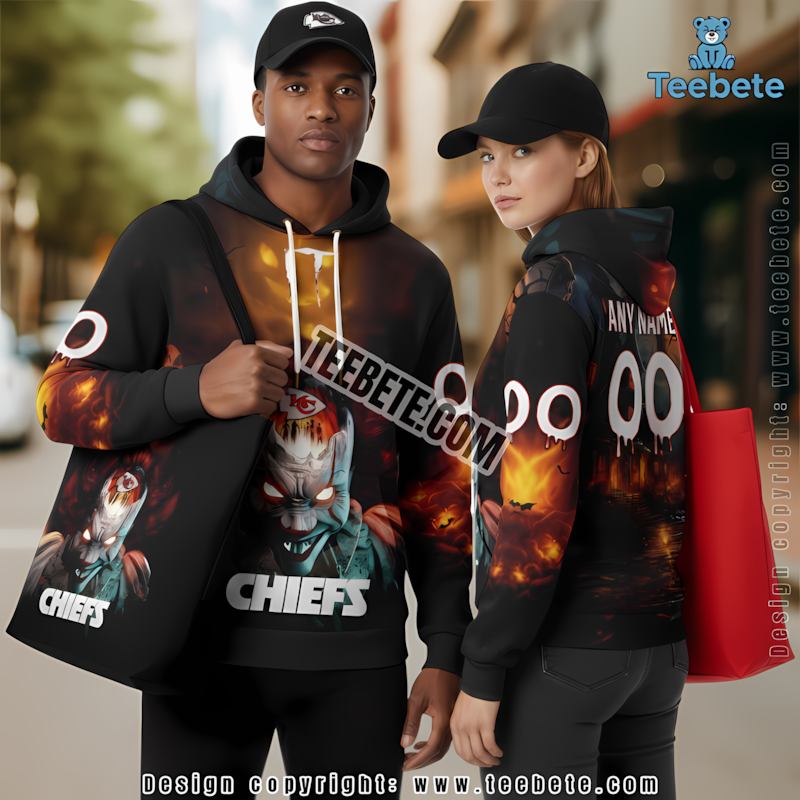 Kansas City Chiefs Badut Mematikan Personalized 3D Hoodie Black Puff Print
